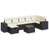 vidaXL 7 Piece Garden Sofa Set with Cushions Black Poly Rattan