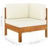 vidaXL 6 Piece Garden Lounge Set with Cushions 100x60 cm Acacia Wood