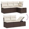 vidaXL 7 Piece Garden Sofa Set with Cushions Brown Poly Rattan