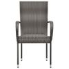 vidaXL Stackable Outdoor Chairs 6 pcs Grey Poly Rattan