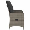 vidaXL Reclining Garden Sofa 2-Seater with Table Grey Poly Rattan