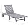 vidaXL Garden Sun Lounger with Cushion Grey Solid Acacia Wood