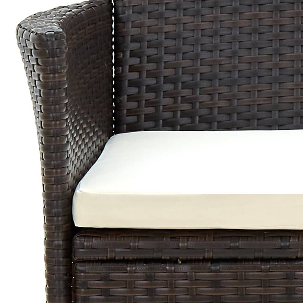 vidaXL Garden Chairs with Cushions 4 pcs Poly Rattan Brown