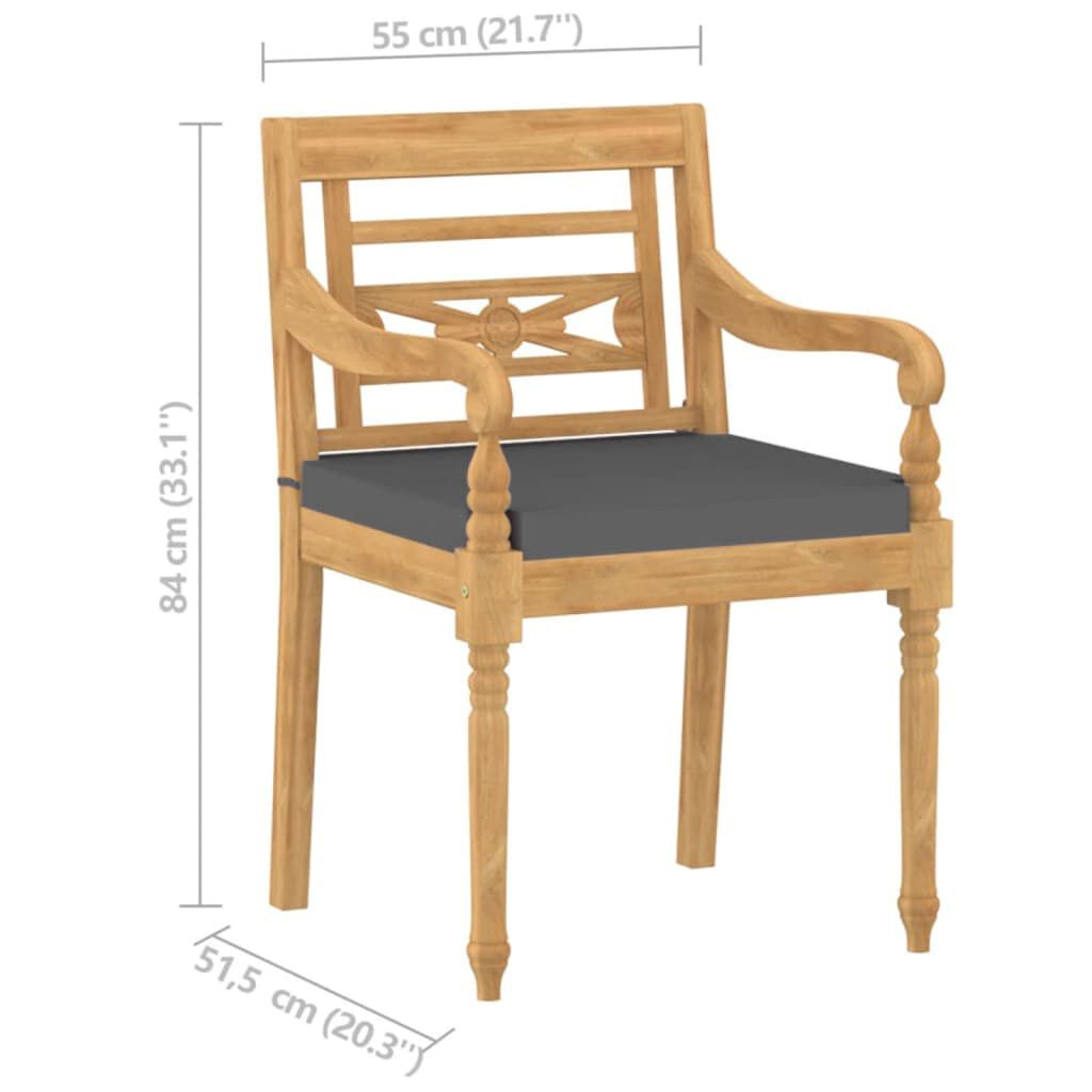 vidaXL 4 Piece Garden Lounge Set with Cushions Solid Teak Wood