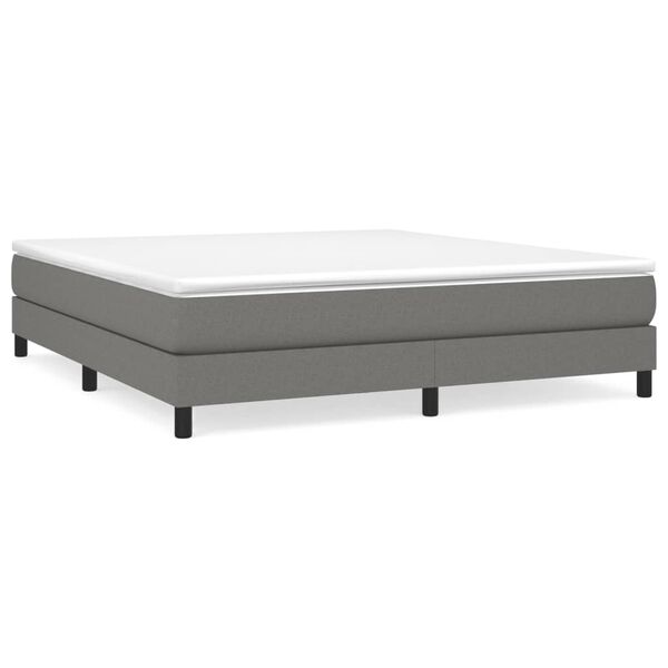 vidaXL Bed Frame without Mattress Dark Grey King Fabric (US Only)