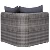 vidaXL 10 Piece Garden Lounge Set with Cushions Poly Rattan Grey