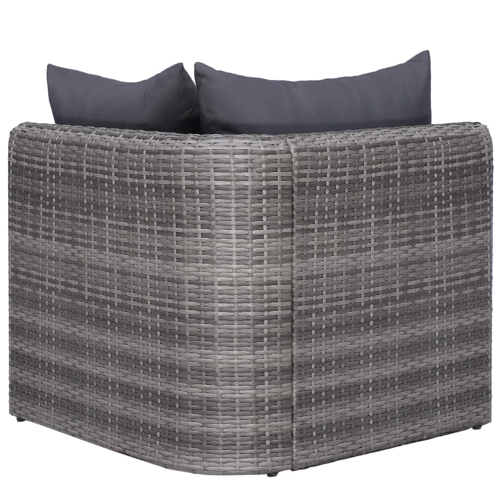 vidaXL 10 Piece Garden Lounge Set with Cushions Poly Rattan Grey