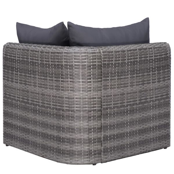 vidaXL 10 Piece Garden Lounge Set with Cushions Poly Rattan Grey