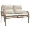 vidaXL 4 Piece Garden Sofa Set with Cushions Beige Poly Rattan