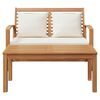vidaXL Garden Sofa Set 2 pcs Natural Solid teak wood