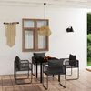 vidaXL 5 Piece Garden Dining Set Black