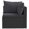 vidaXL 9 Piece Garden Lounge Set with Cushions Poly Rattan Black