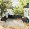 vidaXL 8 Piece Garden Lounge Set with Cushions Poly Rattan Dark Grey
