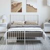 vidaXL Metal Bed Frame without Mattress with Footboard White 135x190cm