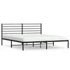 vidaXL Metal Bed Frame without Mattress with Headboard Black 183x213cm