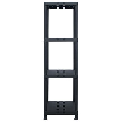 vidaXL Storage Shelf Racks 2 pcs Black 220 kg 90x40x138 cm Plastic