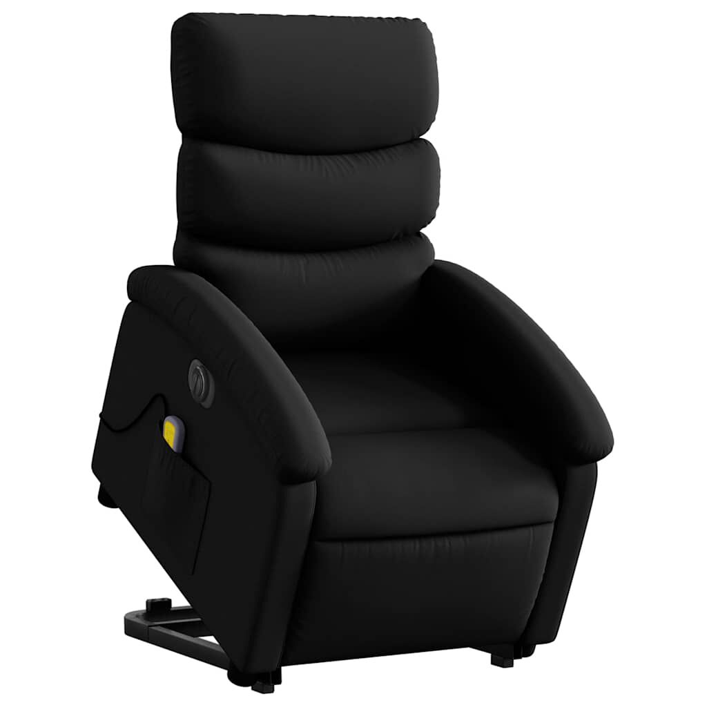 vidaXL Electric Stand up Massage Recliner Chair Black Faux Leather
