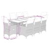 vidaXL 9 Piece Garden Bistro Set with Cushions Brown Poly Rattan