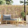 vidaXL 3 Piece Garden Lounge Set with Dark Grey Cushions Bamboo