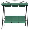 vidaXL Garden Swing Bench with Canopy Green 198 cm Fabric and Steel