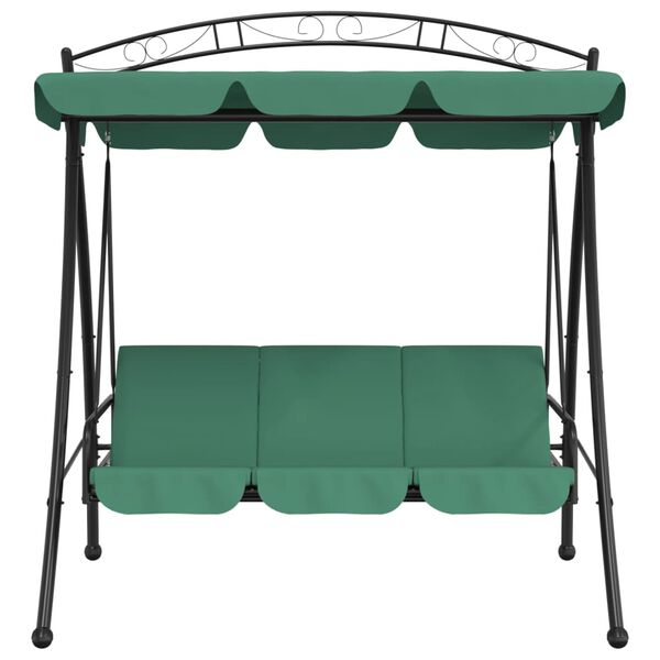 vidaXL Garden Swing Bench with Canopy Green 198 cm Fabric and Steel