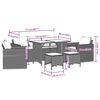 vidaXL 6 Piece Garden Sofa Set with Cushions Black Poly Rattan