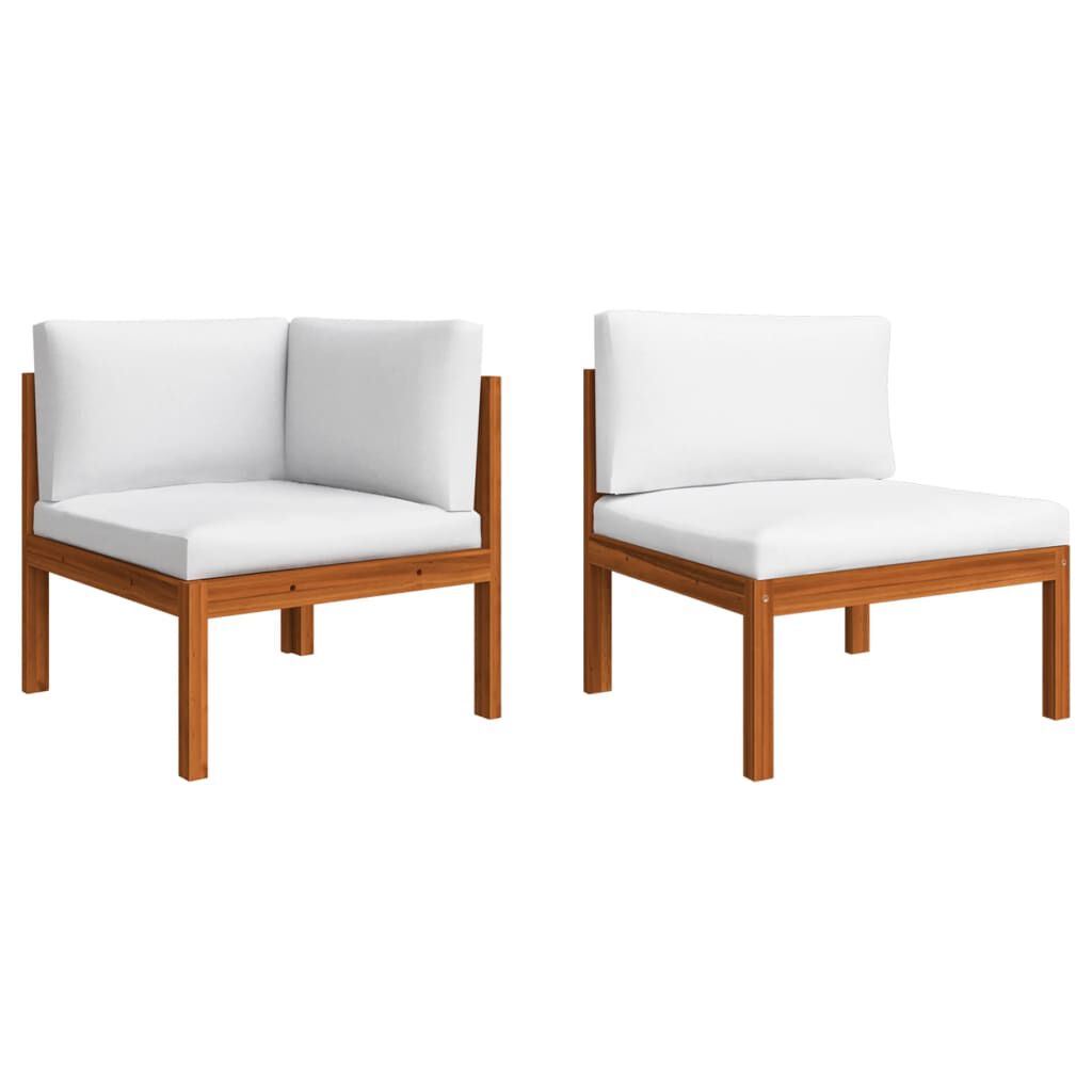 vidaXL 2 Piece Garden Lounge Set with Cushions Solid Acacia Wood