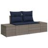 vidaXL Garden Sofa Set with Cushion 9 pcs Grey Poly Rattan