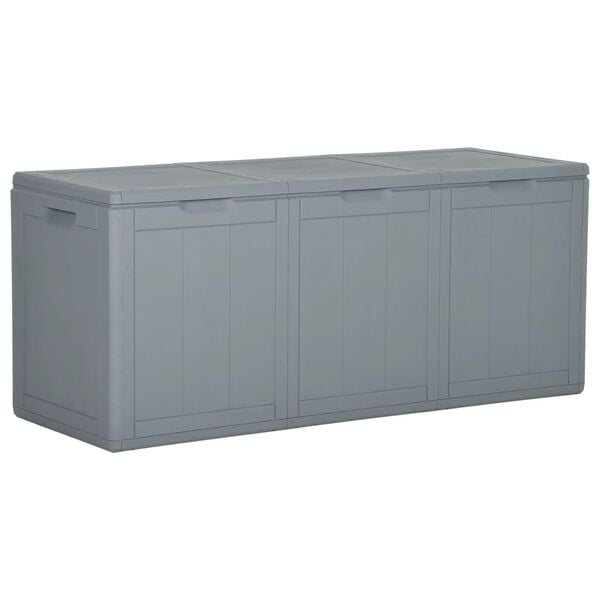 vidaXL Garden Storage Box 270L Grey PP Wood Look