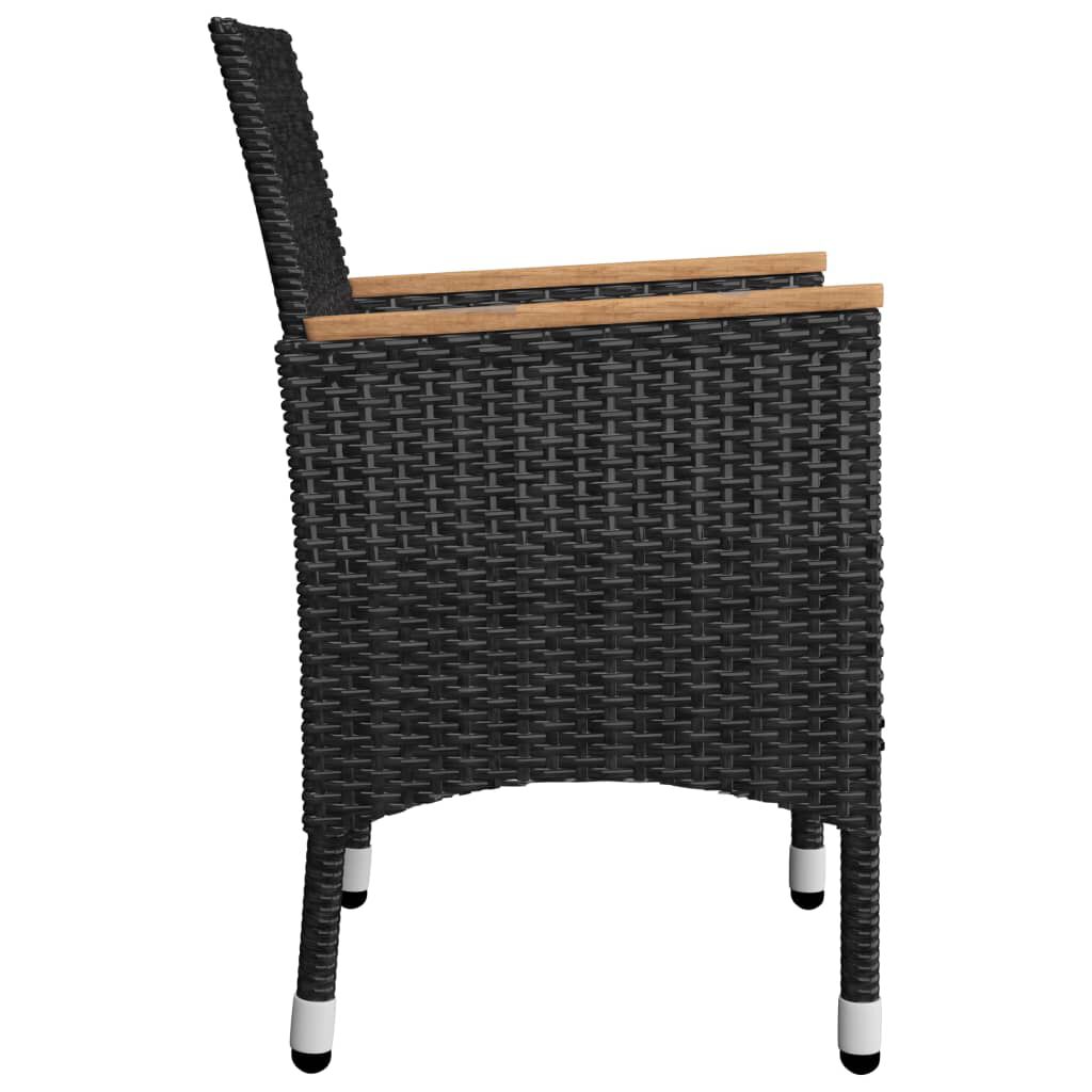 vidaXL 11 Piece Garden Dining Set Black