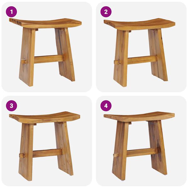 vidaXL Stool Solid Teak Wood