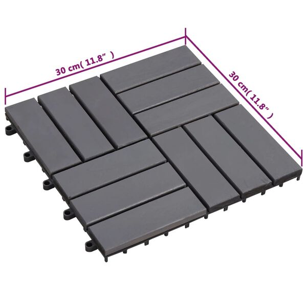 vidaXL Decking Tiles 10 pcs Grey Wash 30x30 cm Solid Acacia Wood