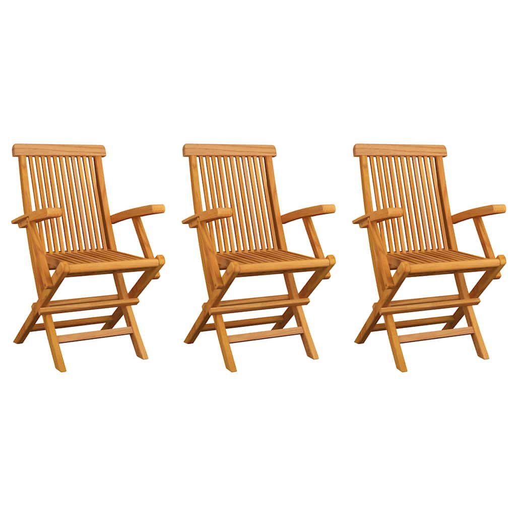 vidaXL Garden Chairs 3 pcs Solid Teak Wood