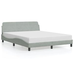 vidaXL Bed Frame "Dover" Light Grey 152x203 cm Queen Velvet