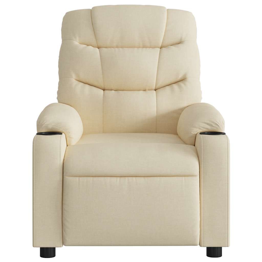 vidaXL Electric Massage Recliner Chair Cream Fabric