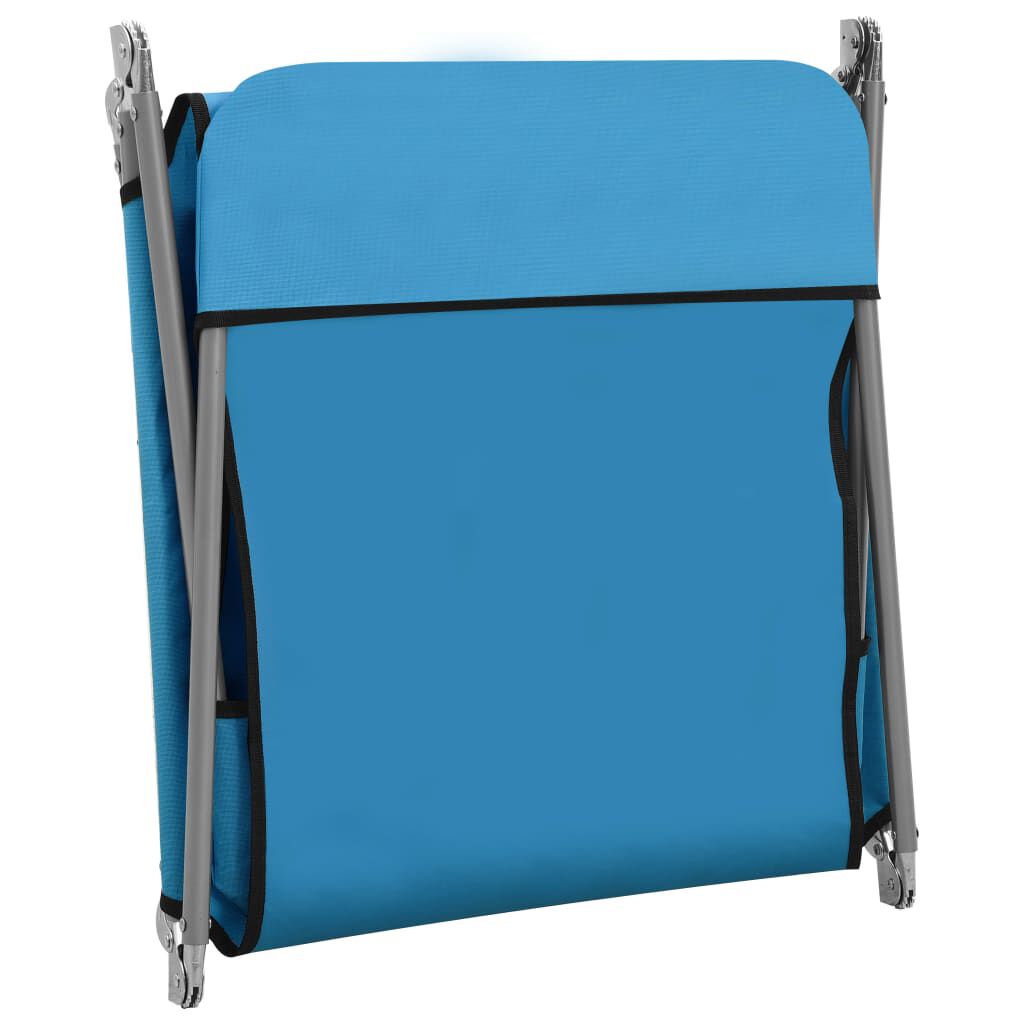 vidaXL Folding Sun Loungers 2 pcs Steel and Fabric Blue