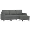 vidaXL 3-Seater Sofa with Footstool Dark Grey 180 cm Fabric
