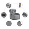 vidaXL Electric Massage Recliner Chair Light Grey Fabric