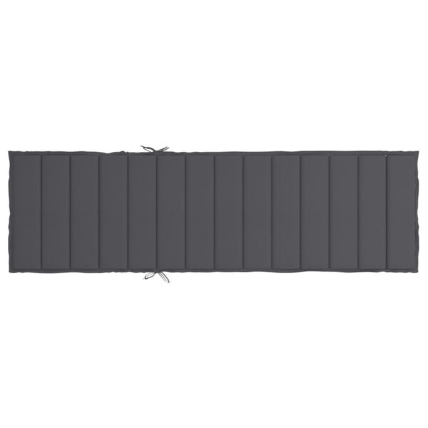 vidaXL Sun Lounger Cushion Anthracite 200x50x3cm Oxford Fabric