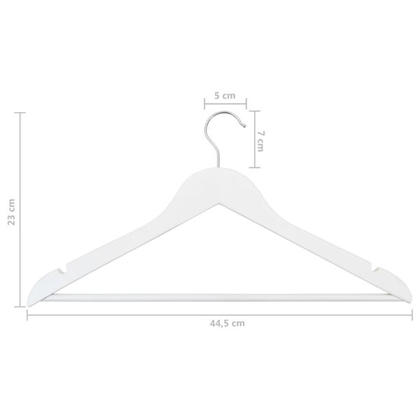 vidaXL 20 pcs Clothes Hanger Set Non-slip White Hardwood
