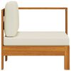 vidaXL Middle Sofa with 1 Armrest Cream White Solid Acacia Wood