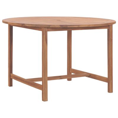 vidaXL Garden Dining Table Ø110x75 cm Solid Wood Teak