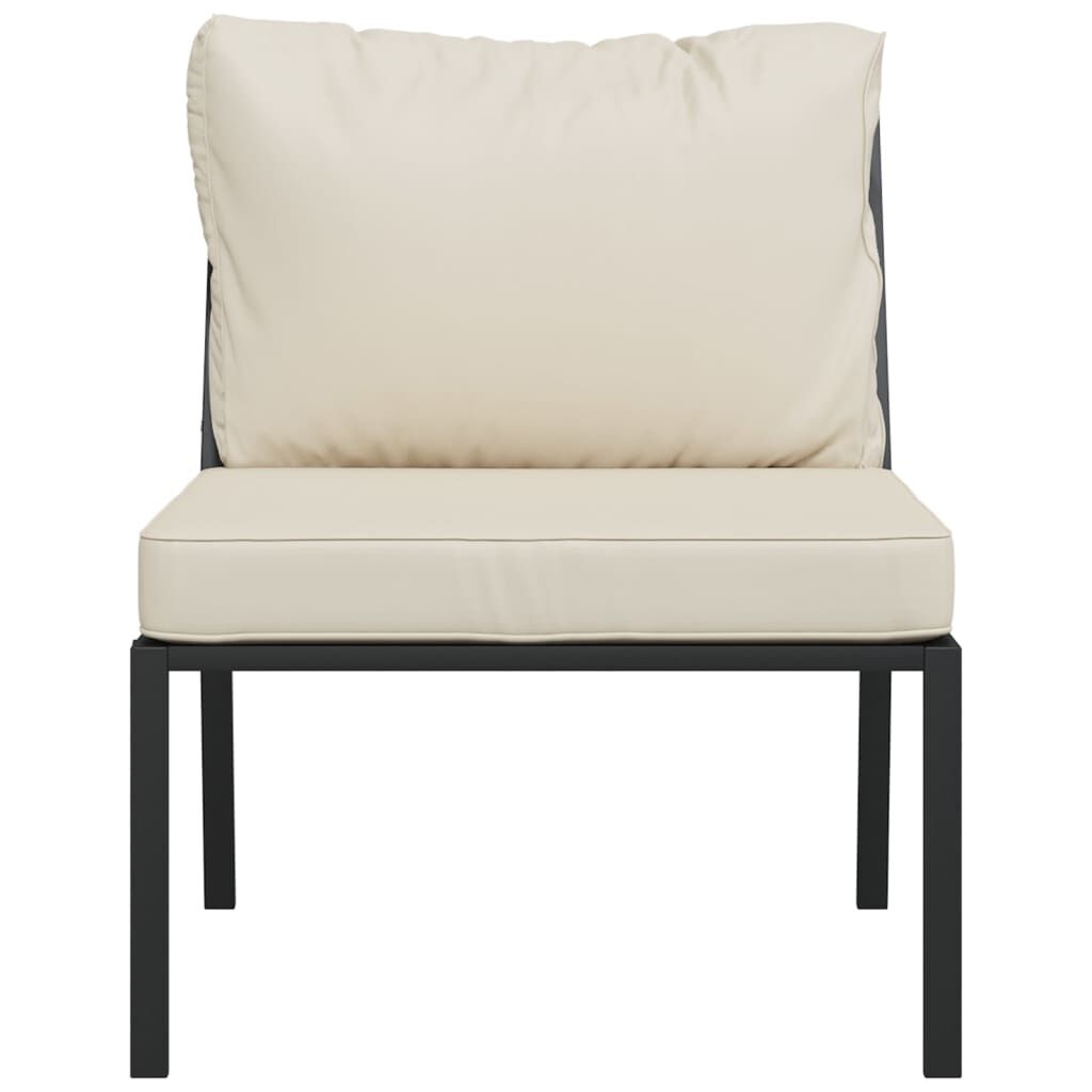 vidaXL Garden Chairs with Sand Cushions 2 pcs 60x74x79 cm Steel