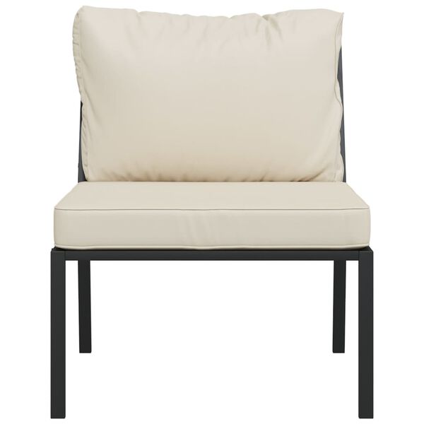 vidaXL Garden Chairs with Sand Cushions 2 pcs 60x74x79 cm Steel