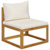 vidaXL 6 Piece Garden Lounge Set with Cushion Cream Solid Acacia Wood