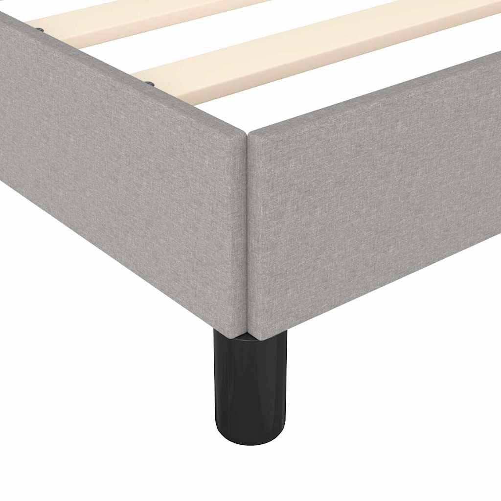vidaXL Bed Frame without Mattress Light Grey 137x190 cm Full Fabric