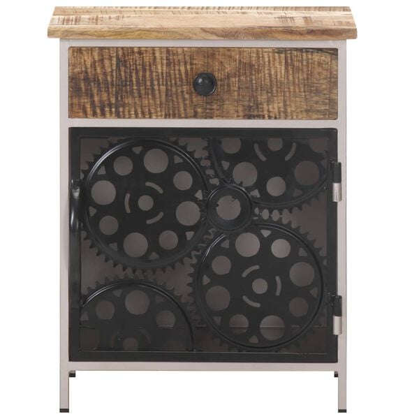 vidaXL Bedside Cabinet 40x30x50 cm Rough Mango Wood