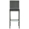 vidaXL 3 Piece Garden Bar Set with Cushions Grey