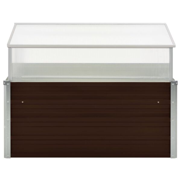 vidaXL Greenhouse Brown 100x100x85 cm Galvanised Steel