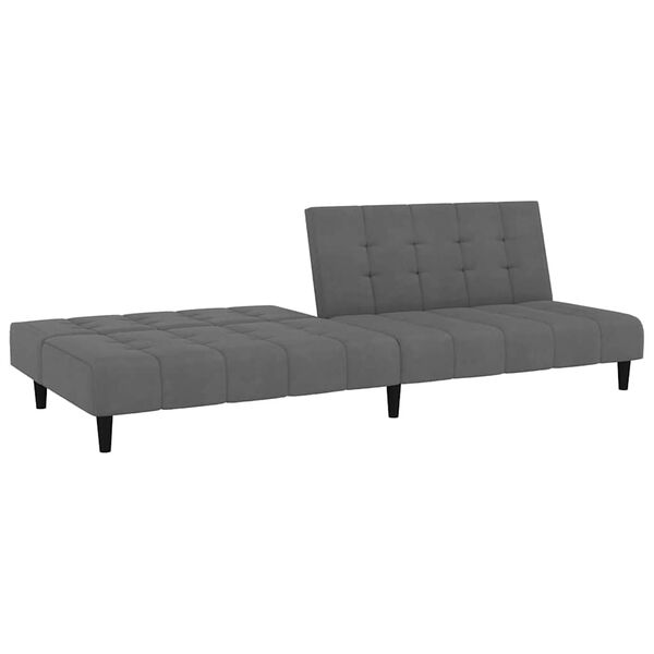vidaXL 2-Seater Sofa Bed Dark Grey Velvet